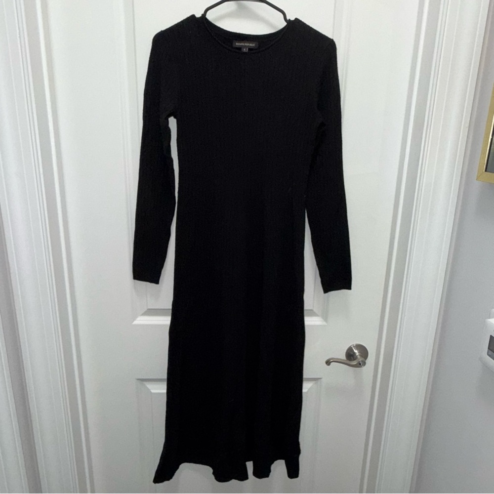 Banana Republic Black Sweater Midi Dress
